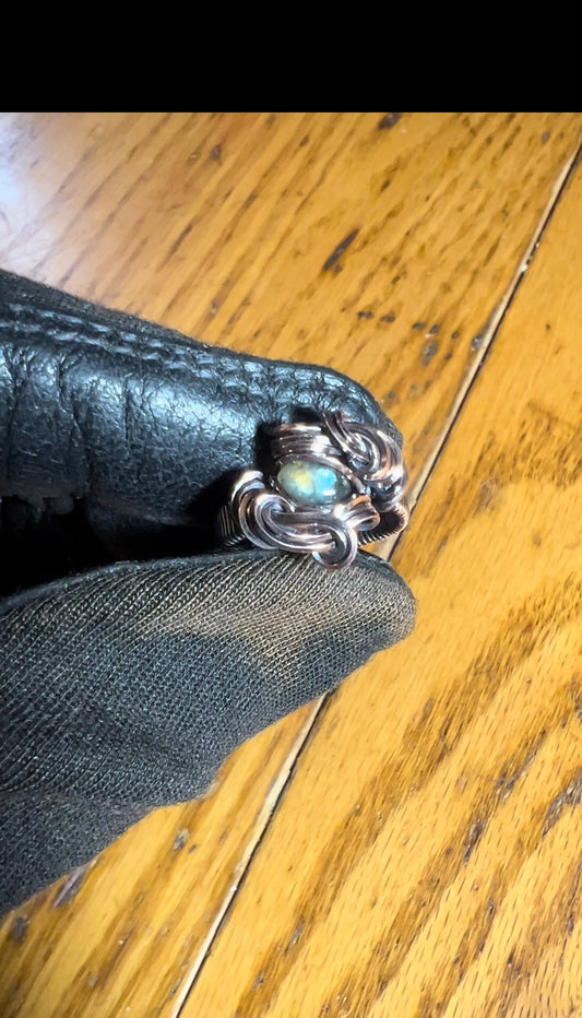Labradorite Ring / Us size 8 / Antiqued Copper