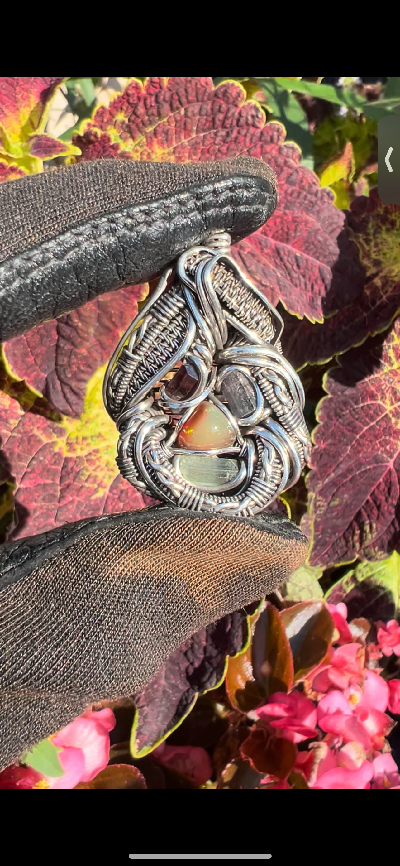 Opal/Tourmaline Silver Pendant