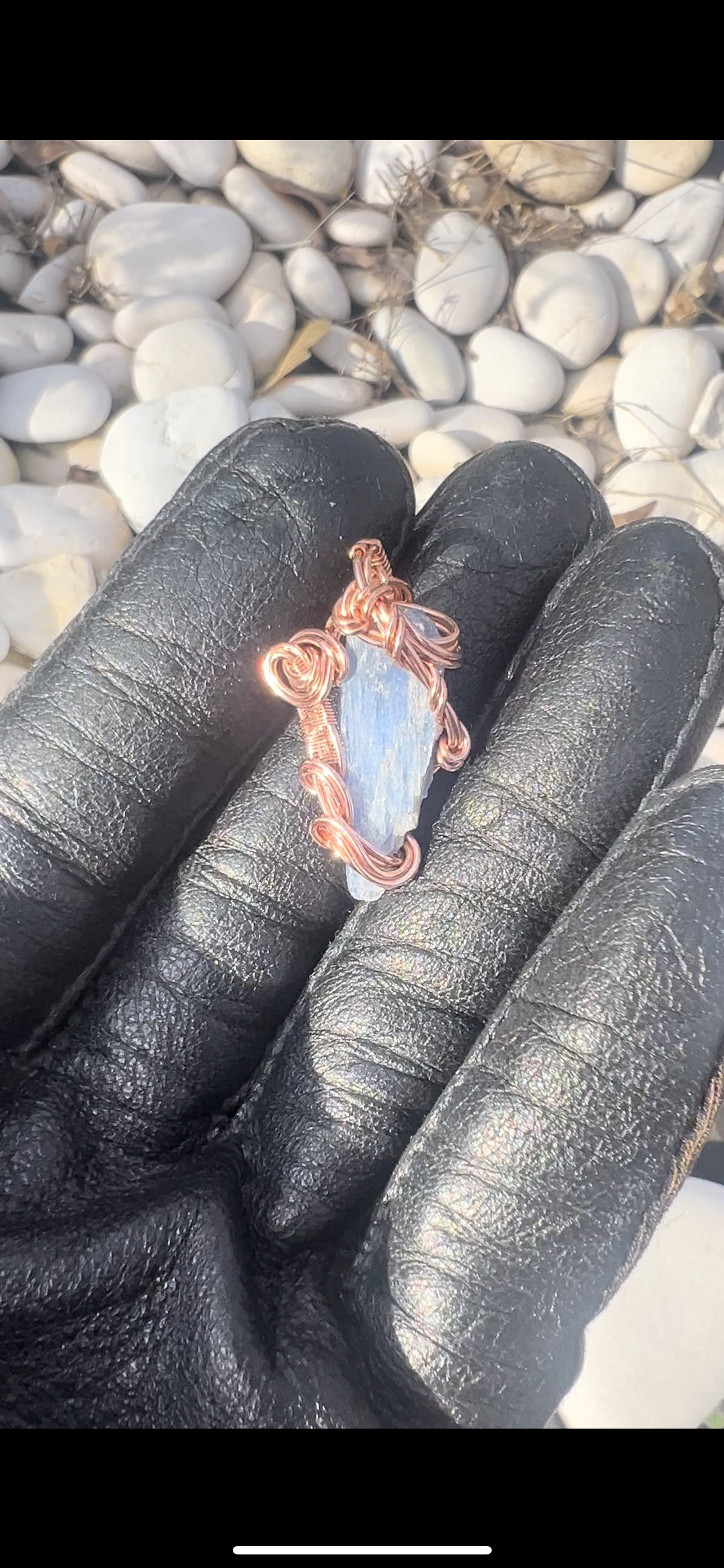 Blue Kyanite Mini Pendant/Copper