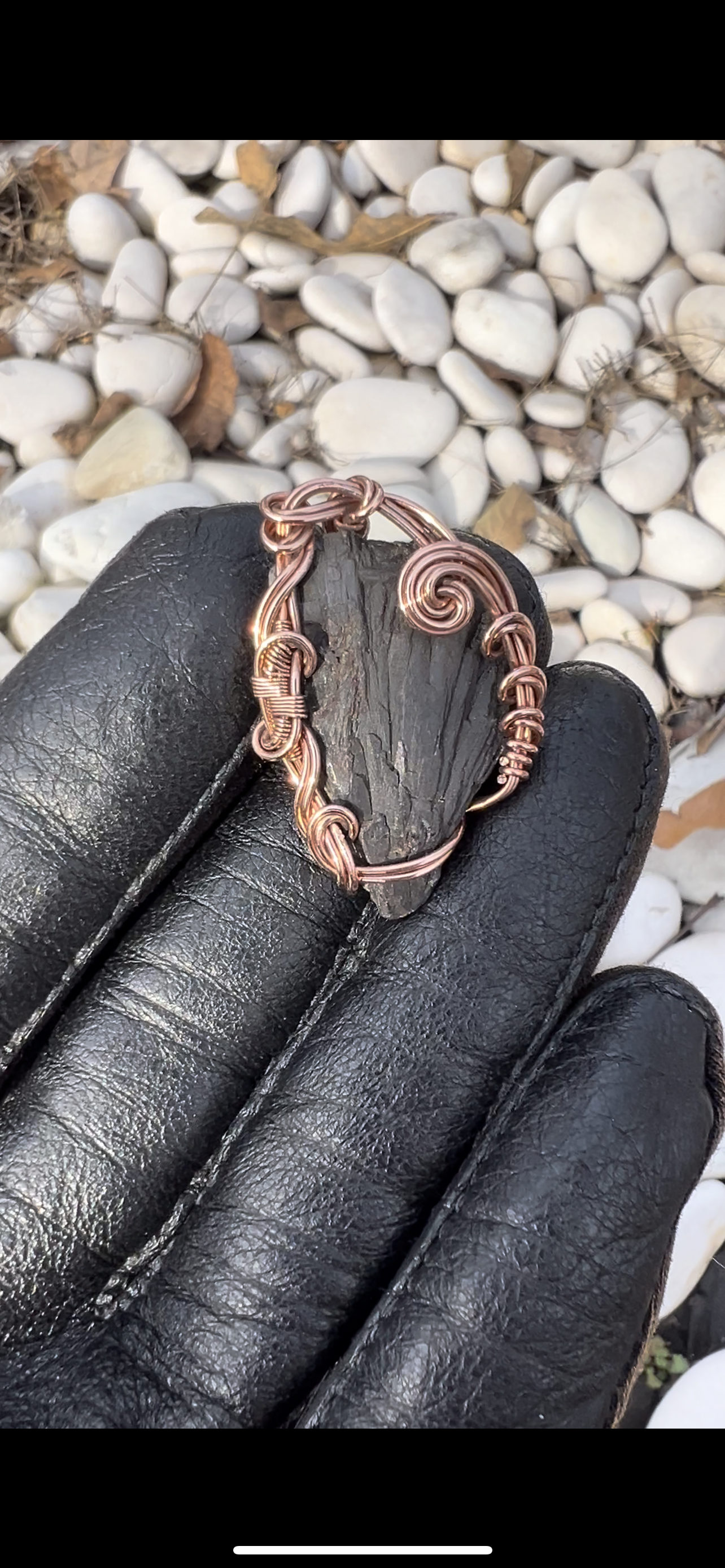 Black Kyanite Mini Pendant/Copper