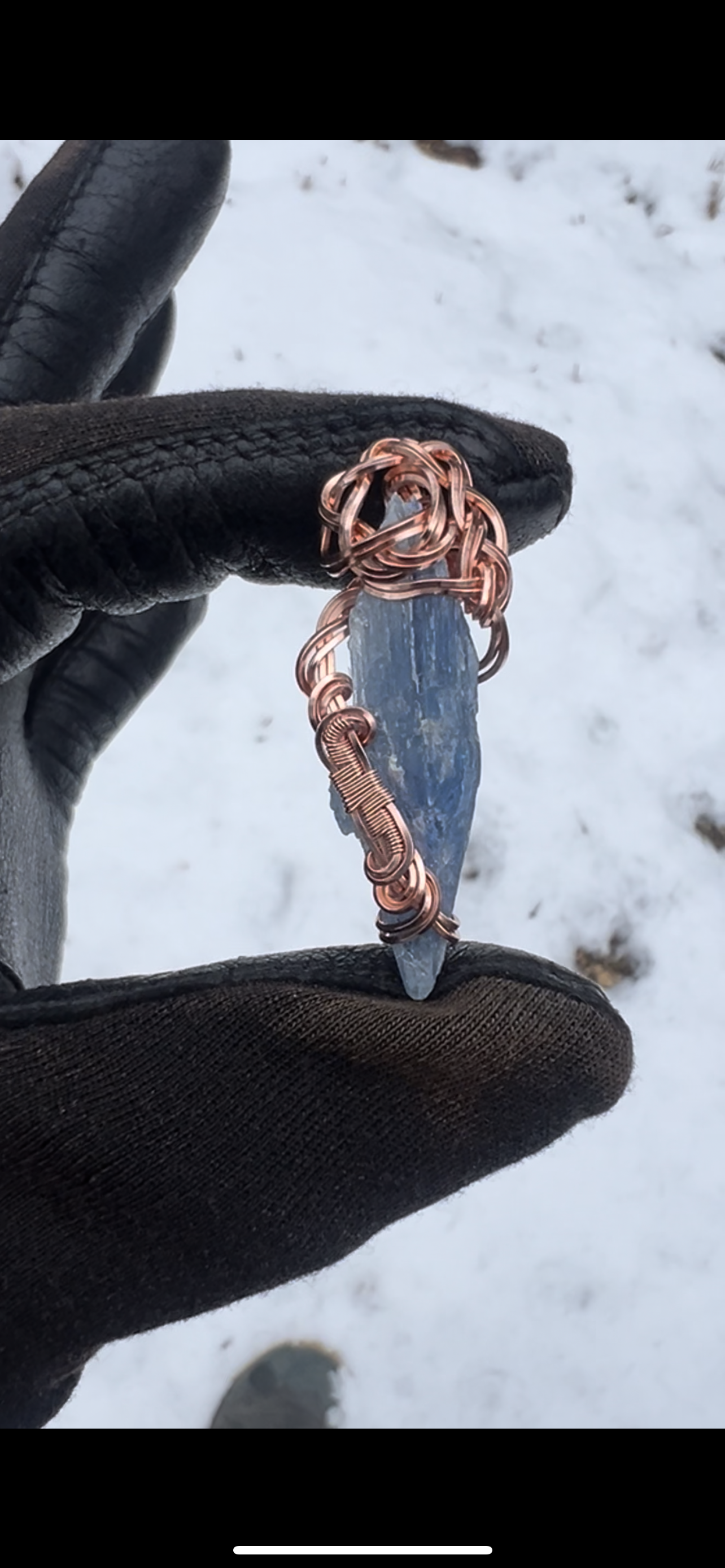 Blue Kyanite Mini Pendant/Copper