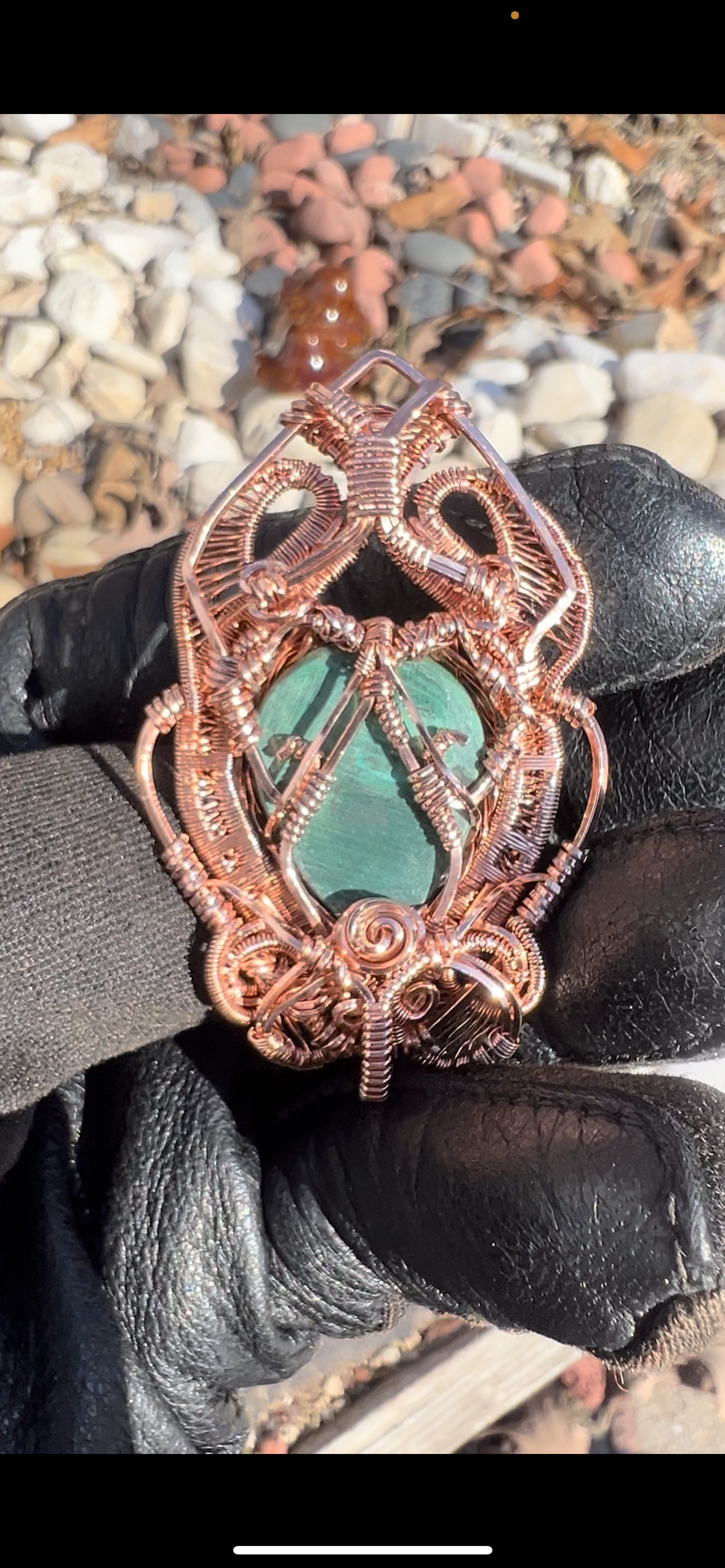 “Viridian Dreams” Malachite Pendant / Copper