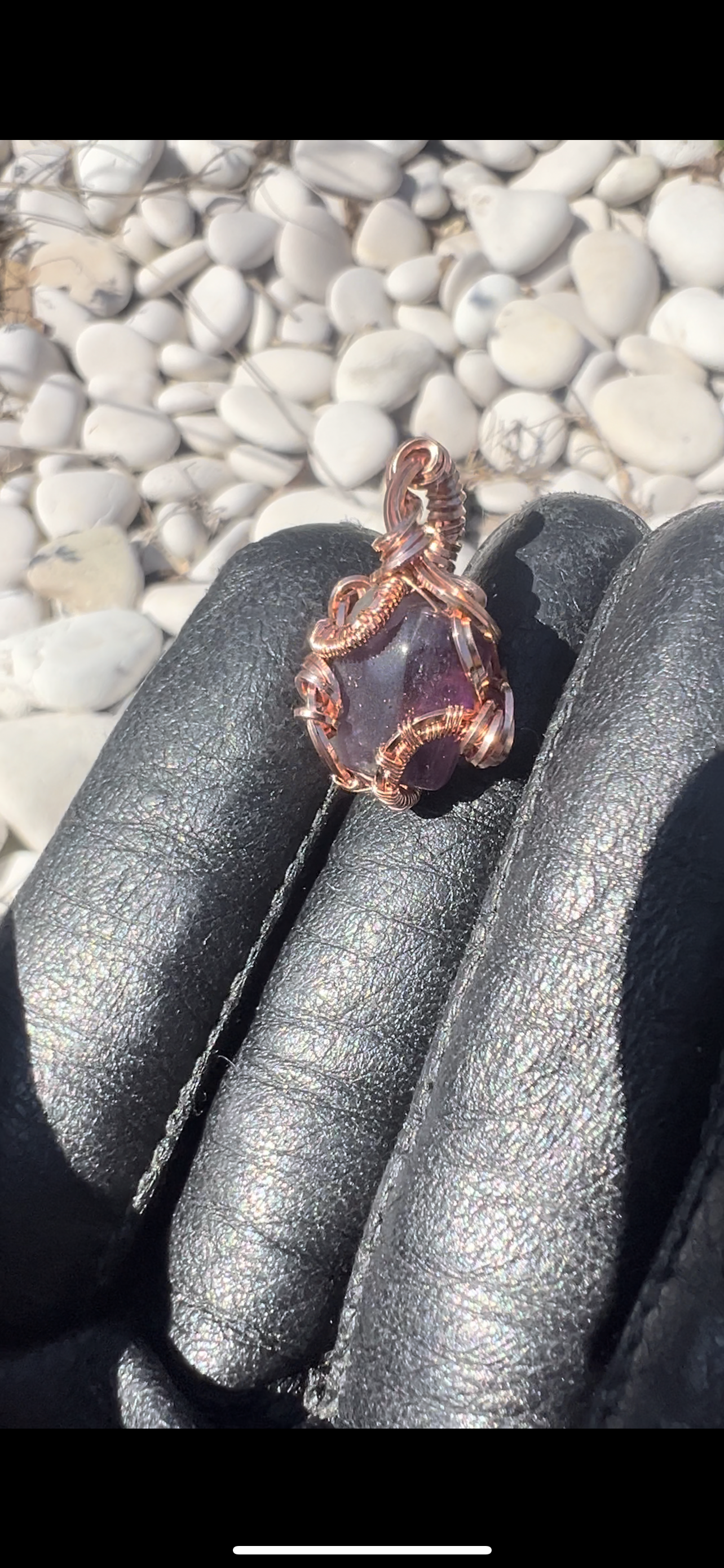 Amethyst Mini Pendant/ Copper